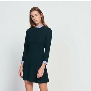 Green Sandro dress with removable collar